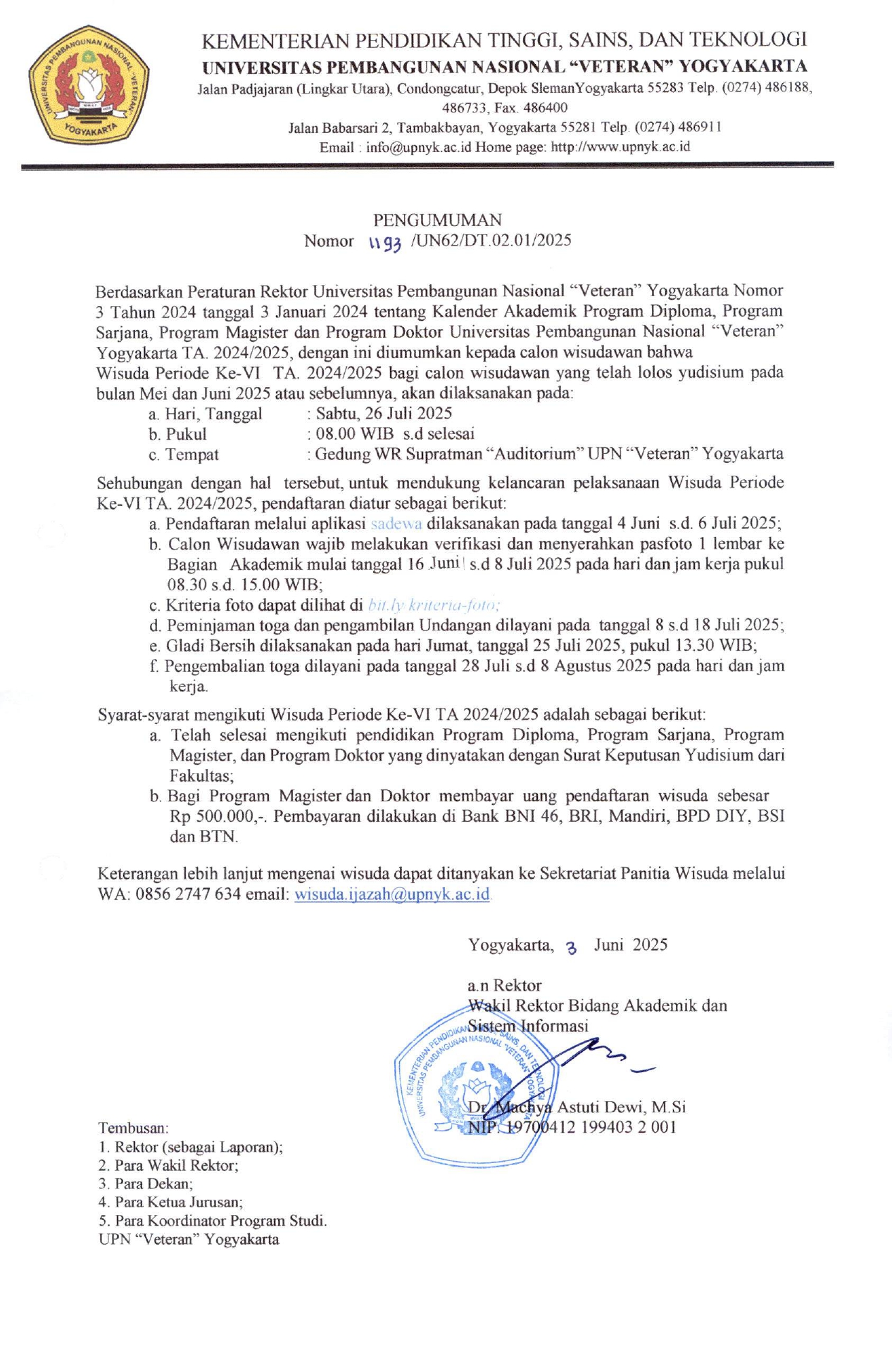 WISUDA PERIODE VI TA 2024/2025